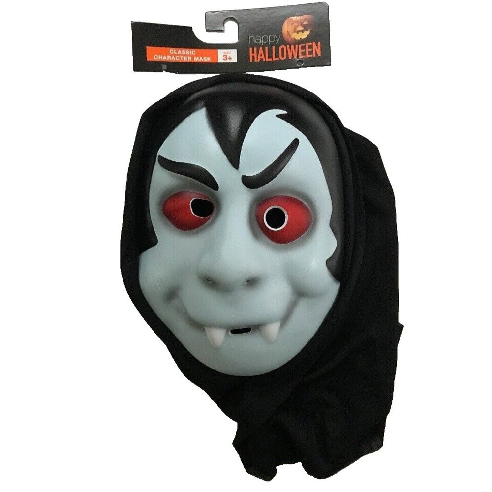 Halloween Vampire Kids Mask Hood Cross Eyed Funny Blue Monster Costume Cosplay